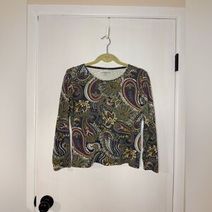 Vintage Paisley Long Sleeve Top